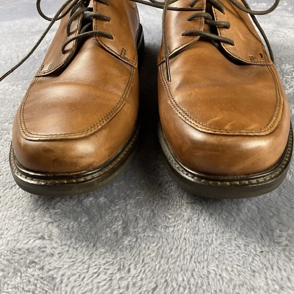 Ecco Apron Toe Dress Shoes Brown Leather Mens Size EU 44 US‎ 10 Business Career